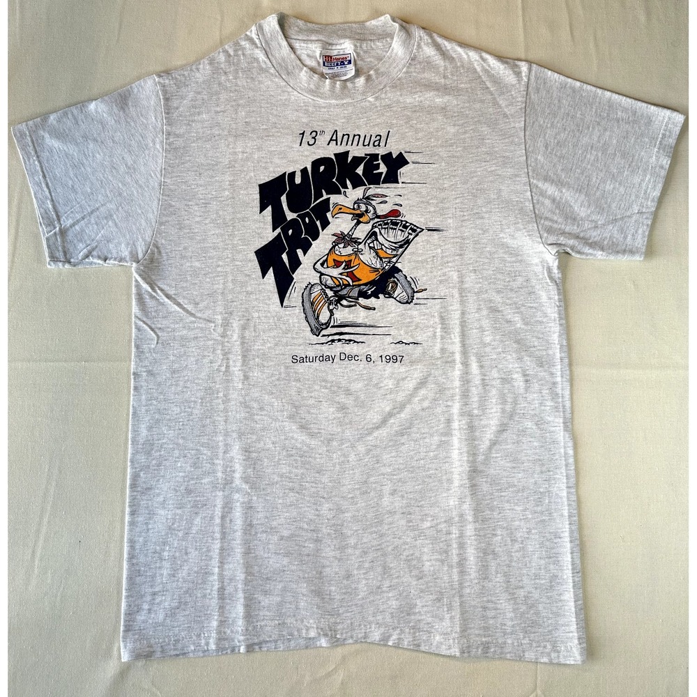 VTG 90s Hanes Beefy T Shirt Silicon Valley Turkey Trot Mens M USA Fabric